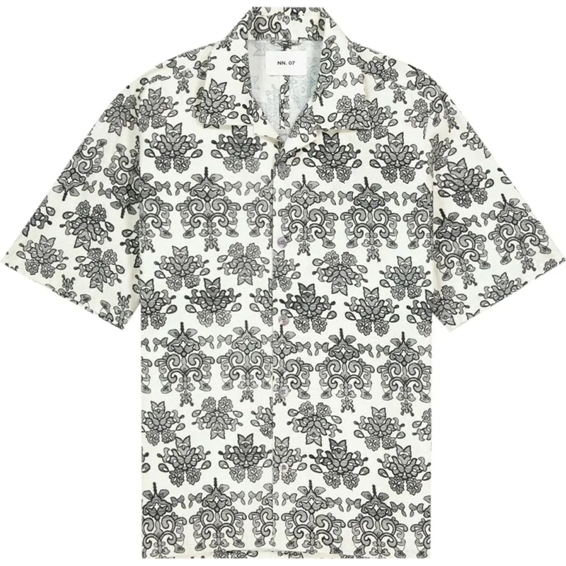 NN. 07 Casual top No Nationality Ole Ss Korte Mouw Overhemden Off Wh weiß