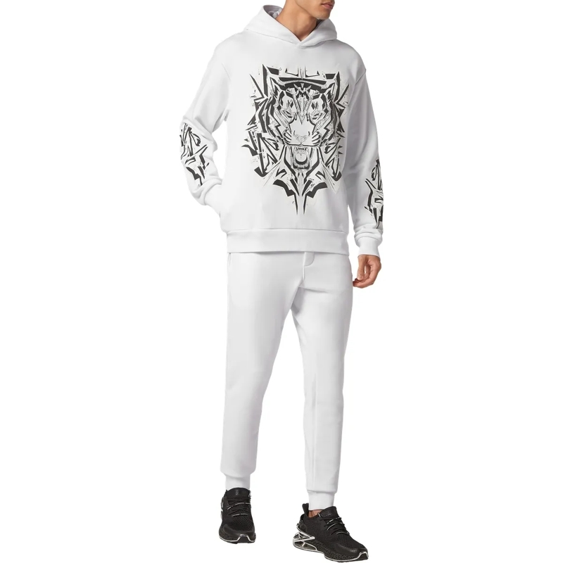 Plein Sport Top Hoodie Thunder Tiger weiss(Image 4)