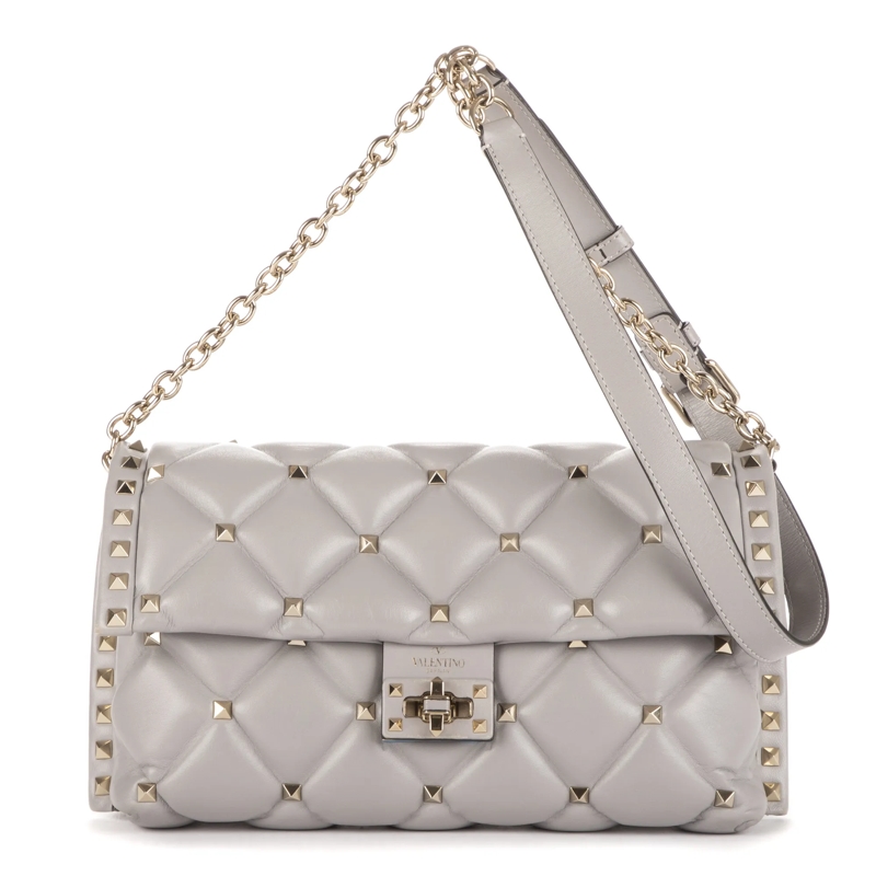 Valentino Garavani Crossbody Bag Candystud Chain Flap grau