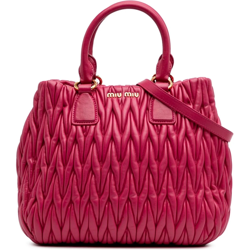 Miu Miu Schultertasche Matelasse Nappa Satchel rose