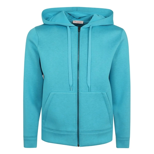 Valentino Hoodie Neoprene Sweatshirt Blue