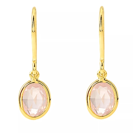 Indygo Bahia Earrings with Rose Quartz Yellow Gold Ohrhänger