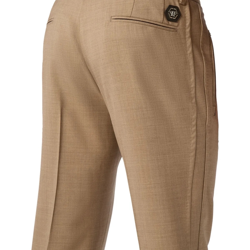 Philipp Plein Hose Hose Mit Weitem Bein beige(Image 5)
