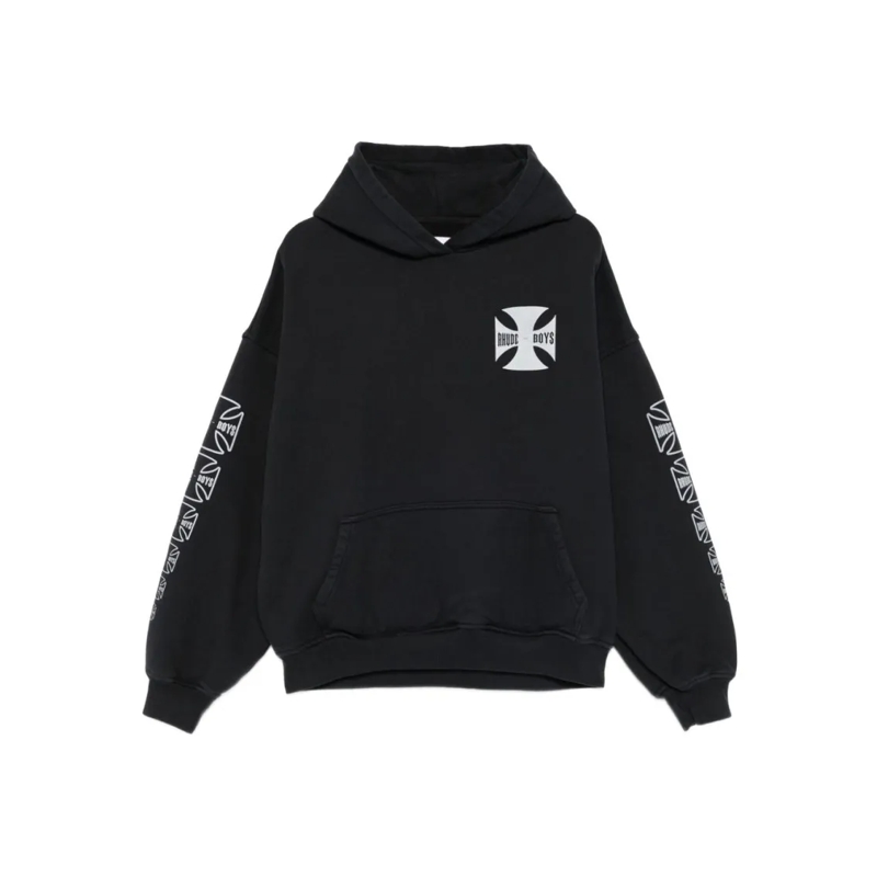 Rhude  Hooded Black Sweater Black
