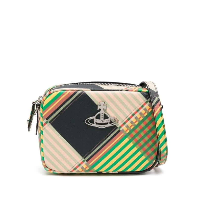 Vivienne Westwood Schultertasche Rectangular Combat Tartan Bag Neutrals