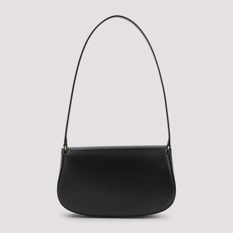Saint Laurent Schultertasche Curved Black Lamb Leather Shoulder Bag Black