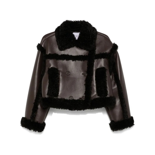 Stand Studio Veste en shearling Black Cruelty-Free Leather With Faux Shearling Tri Black