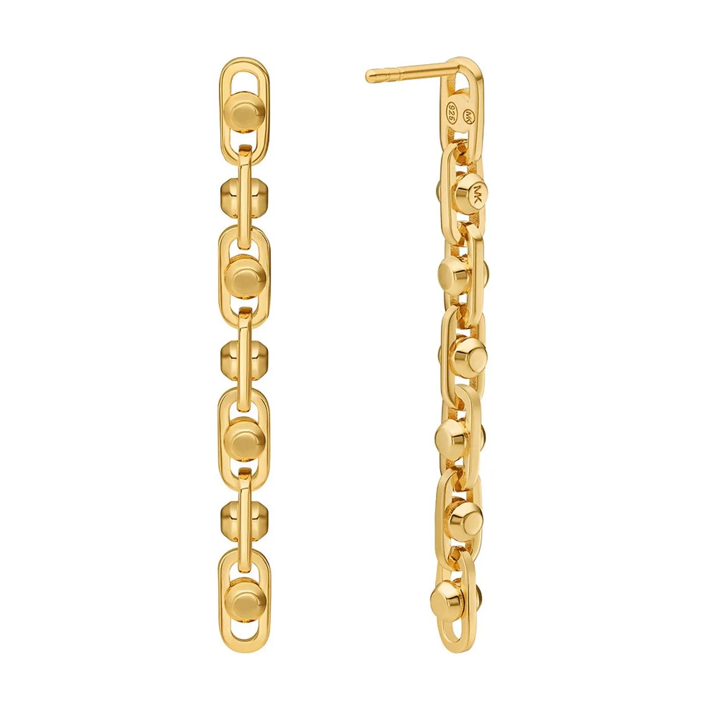 Thumbnail - Michael Kors Ohrringe - Michael Kors 14K Gold Sterling Silver Astor Link D - Gr. unisize - in Gold - für Damen