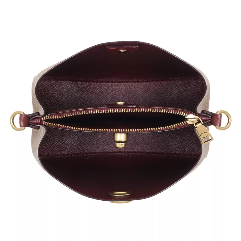 Coach Bucket Bag Coated Canvas Signature Willow Bucket Bag 21 Tan Rust(Image 6)