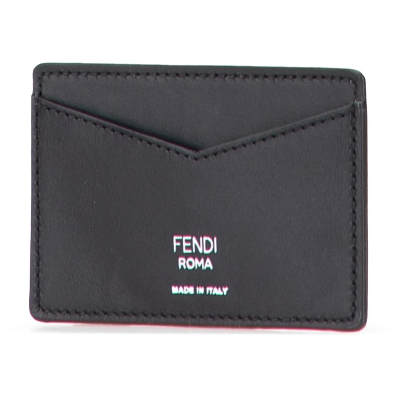 Fendi Geldbörse Zucca Coated Canvas and Leather Card Holder braun