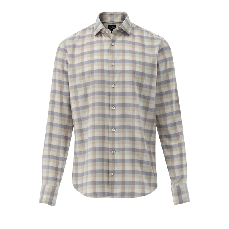 VAN LAACK Hemd Hemd Slim Fit Karo braun