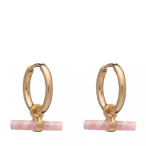 Rachel Jackson London 22K Plated Mini T Bar Huggie Hoop Earrings gold Band