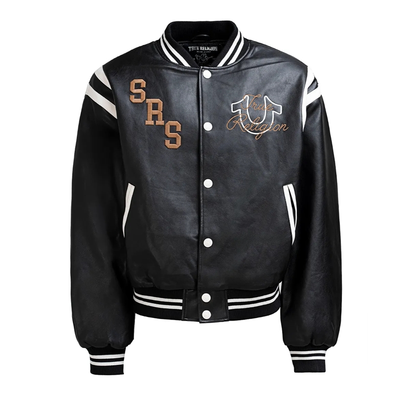 True Religion Übergangsjacke Collegejacke schwarz