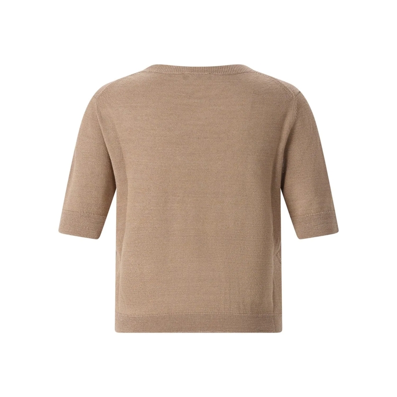 Riani Pullover Kurzarm-Pullover aus Leinenmix braun(Image 2)