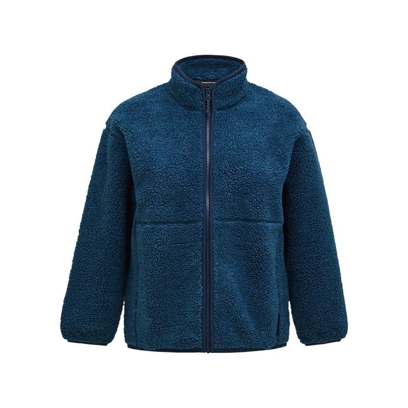 Peak Performance Overgangsjas Jacke aus Teddyfell Blau
