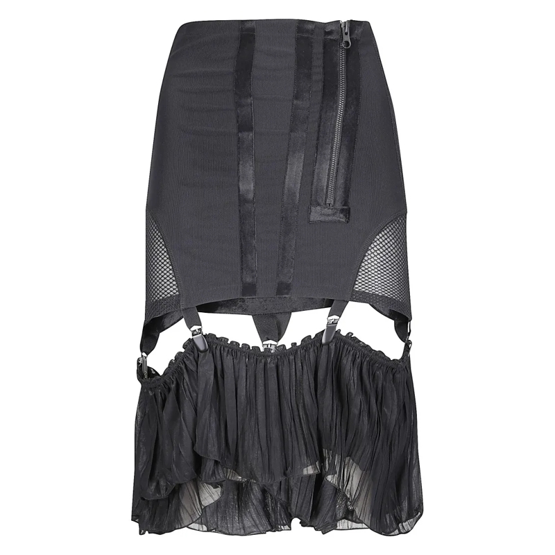 Knwls Midirok Mesh Girdle Skirt Black