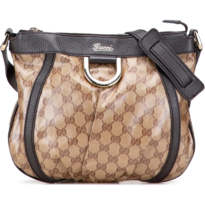 Gucci Schultertasche GG Crystal Abbey D Ring Crossbody braun