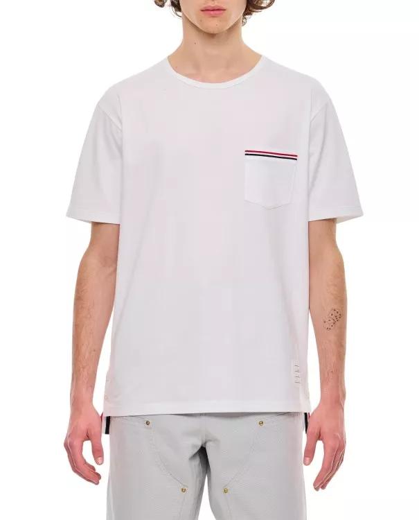 Thom Browne - Ss Rwb Pocket Cotton T-Shirt - Größe 3 - white