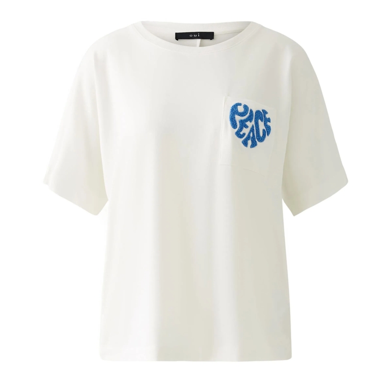 Oui T-Shirt T-Shirt blau