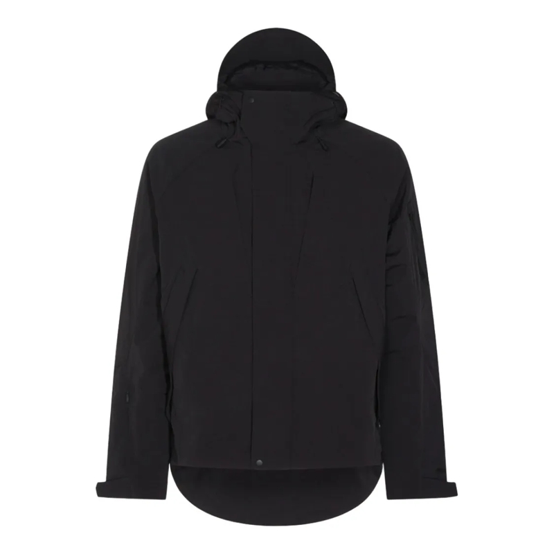 JG1  Matte Black Jacket With Adjustable Hood Black
