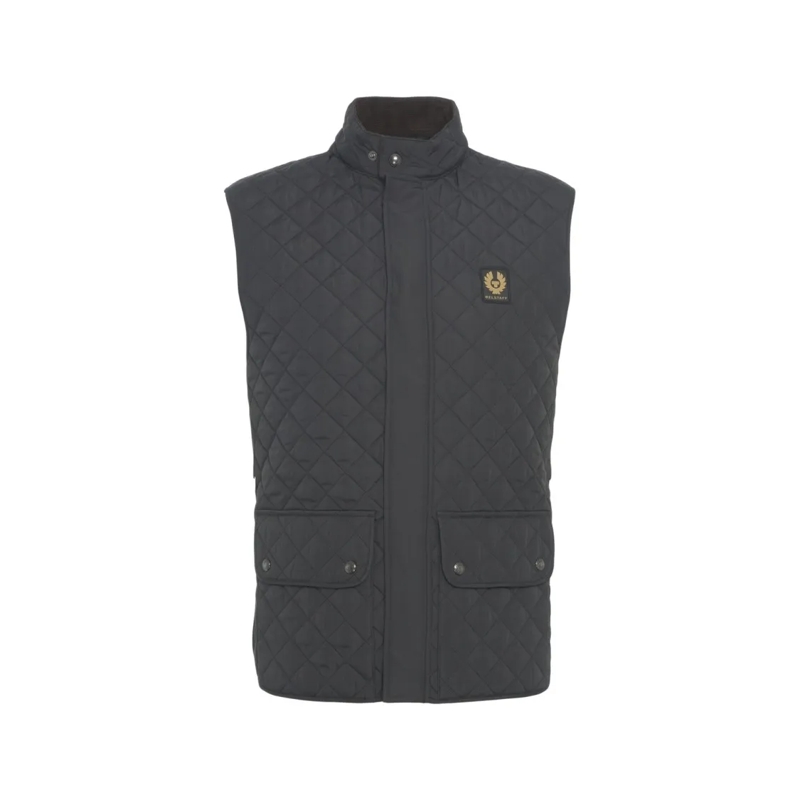 Belstaff Daunenjacke Diamond-Quilted Gilet With High Collar And Signatu Grey