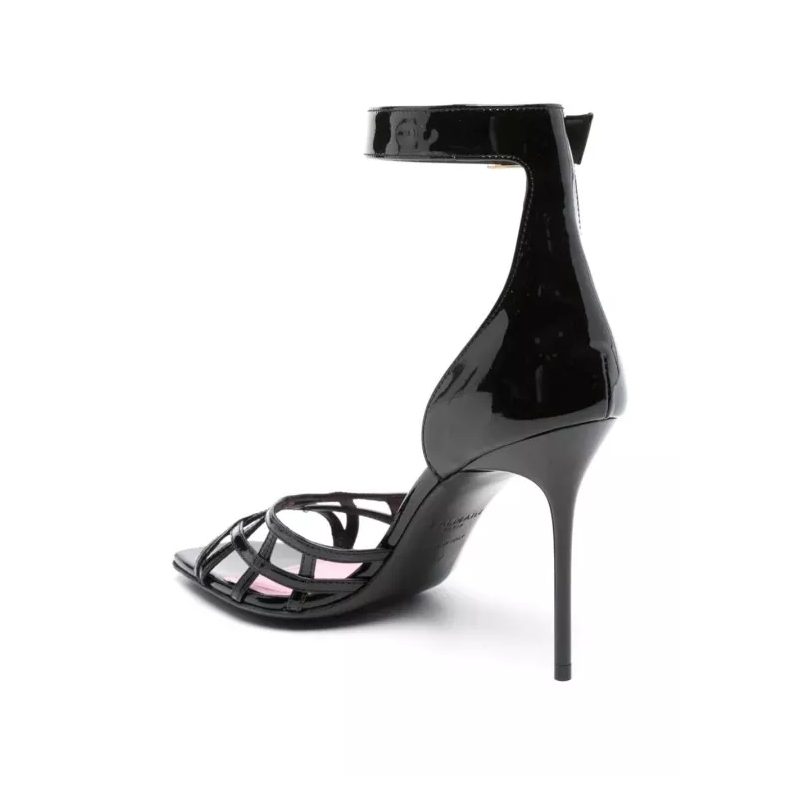 Balmain High Heels Uma Patent Leather Pumps Black(Image 8)