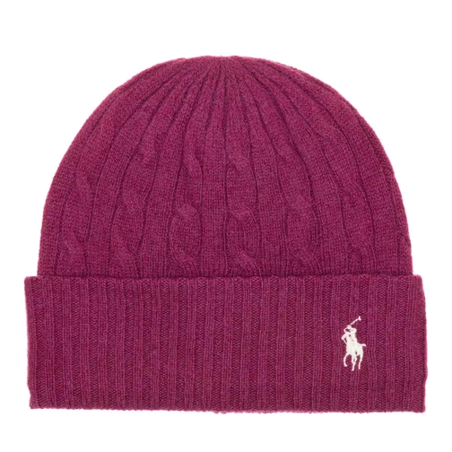 Polo Ralph Lauren Cable Hat Cold Weather Dark Berry Wollmütze