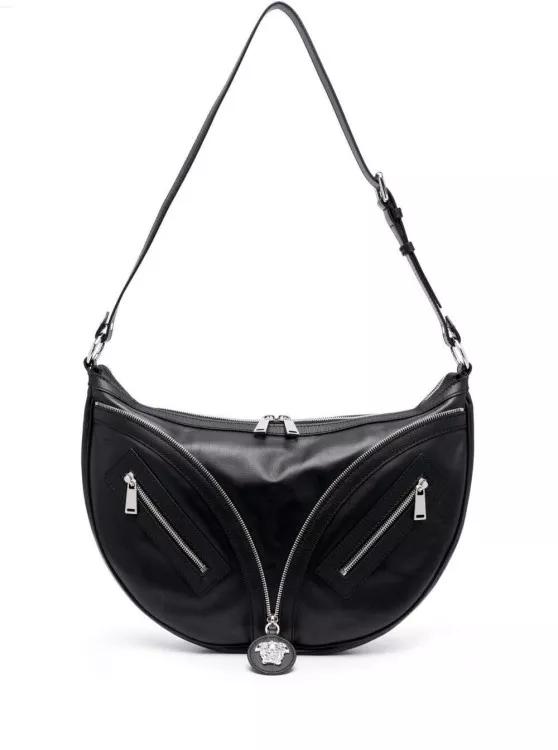 Versace Schoudertassen - Small Repeat Shoulder Bag With Medusa Head In Blac in zwart-Versace 1