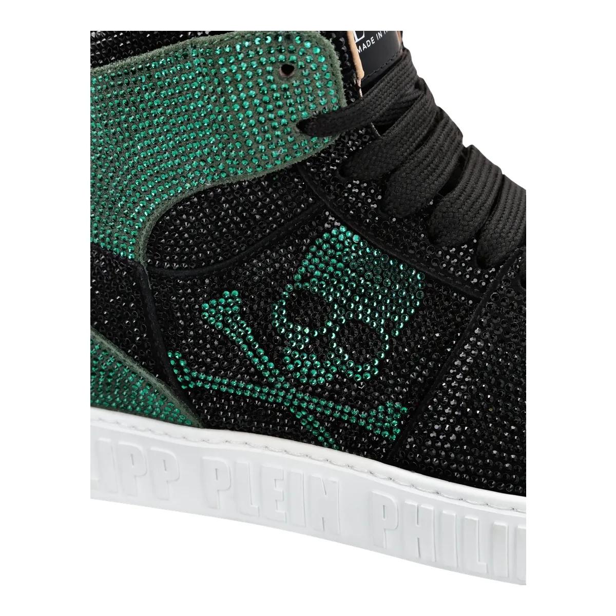 Thumbnail - Philipp Plein Low-Top Sneaker - Hightop-Sneaker Notorious Mit Schmucksteinen - Gr. 46 (EU) - in Grün - für Damen
