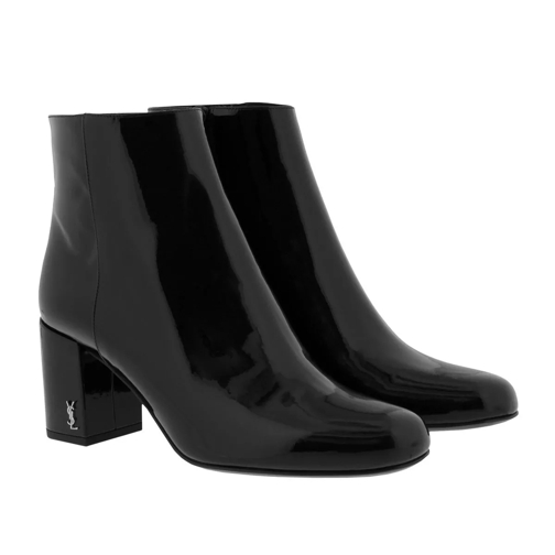 Saint Laurent Babies 70 Pin Boots Patent Leather Black Ankle Boot