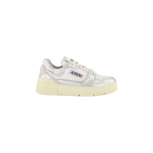 Autry International CLC LOW Sneaker aus Leder MET/BOT WHT/SILVER MET/BOT WHT låg sneaker