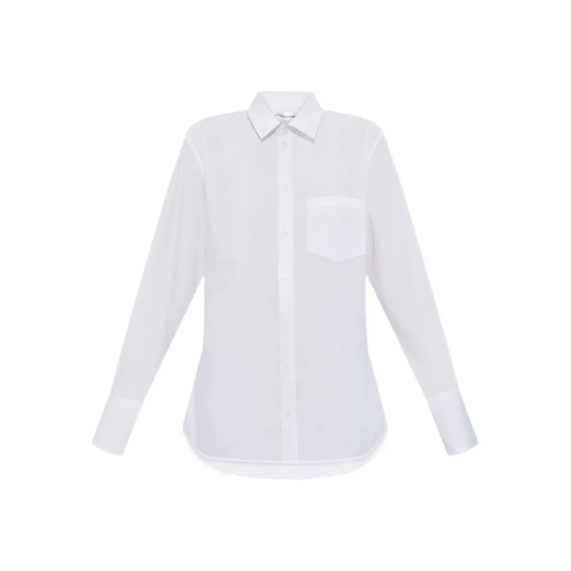 Victoria Beckham Hemd White Cotton Shirt With Unique Belt Detail White