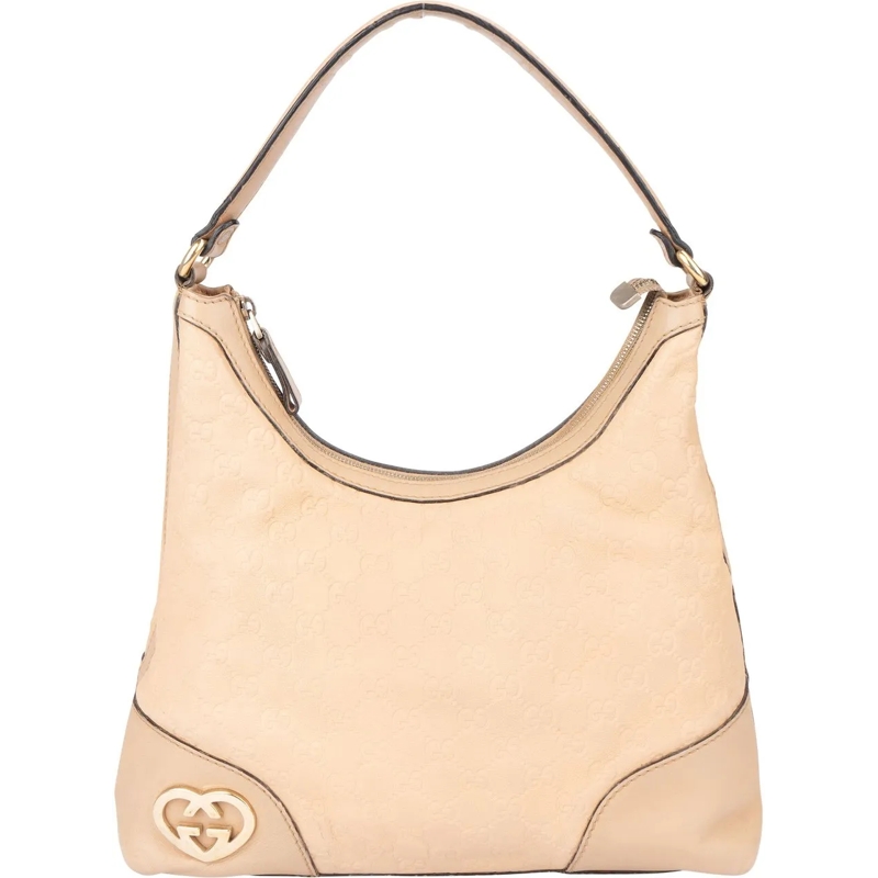 Gucci Schultertasche Gucci Leather GG New Britt Hobo Bag beige