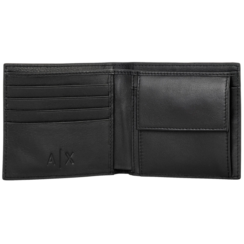 Armani Exchange Geldbörse PLAIN LEATHER BIFOLD WITH COIN POCKET 1er Pack schwarz(Image 3)