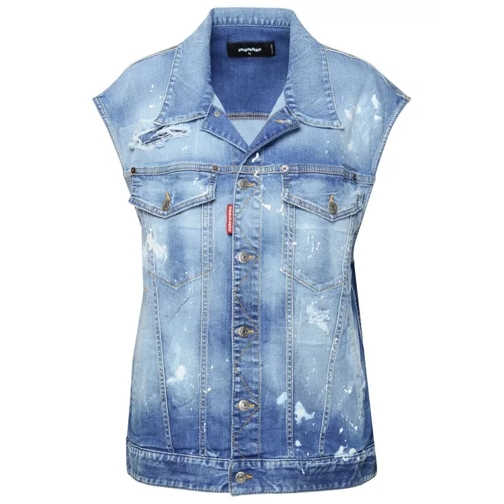 Dsquared2  Blue Cotton Blend Vest Blue