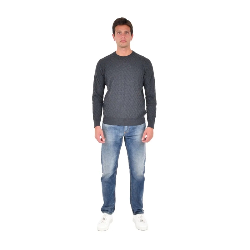 Low Brand Pullover Dark Grey Crew Neck Sweater Grey