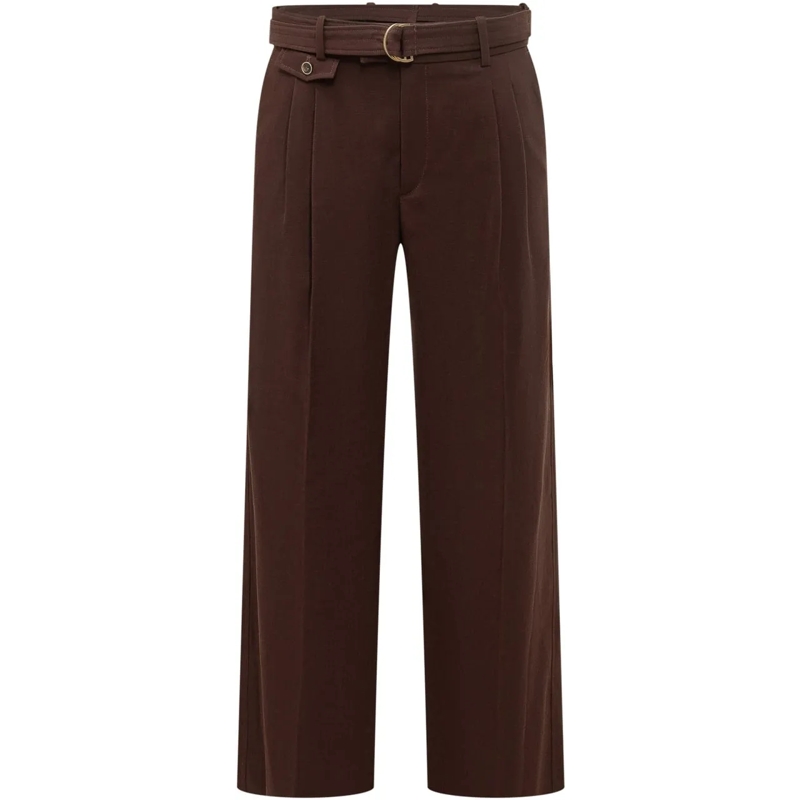 Drôle De Monsieur  Pantalone Largo Marrone con Cintura braun