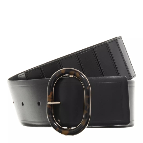 MICHAEL Michael Kors 60Mm Leather Belt W Tort Buckle Black Gold Waist Belt