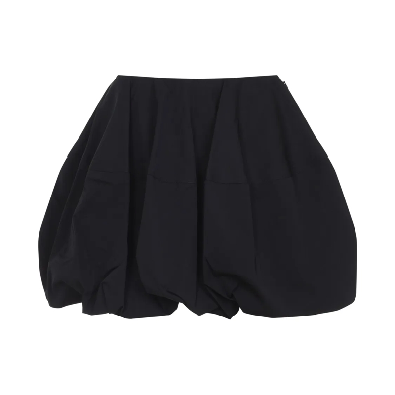 Alaia Minirock Voluminous Pleated Skirt With Sculptural Design Black