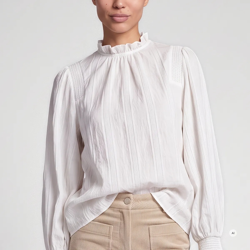 Marc Aurel Bluse Streifenbluse- verdeckter Knopf mit Schlitz- Sm weiss(Image 3)