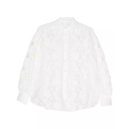 Zimmermann  White Halliday Floral-Lace Shirt White