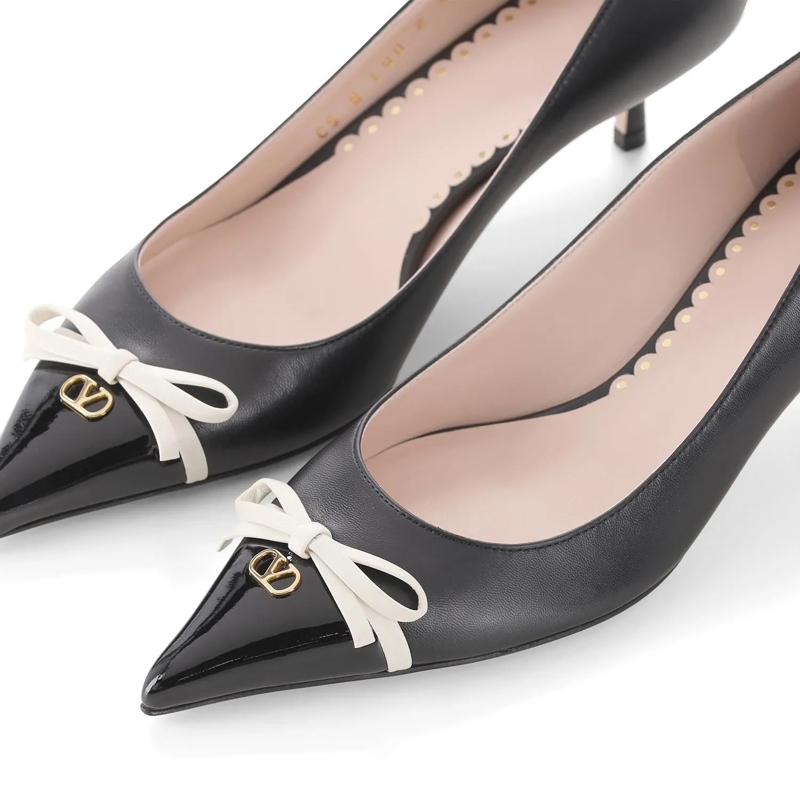 Valentino Garavani Schnürschuhe Pumps aus Leder schwarz(Image 3)
