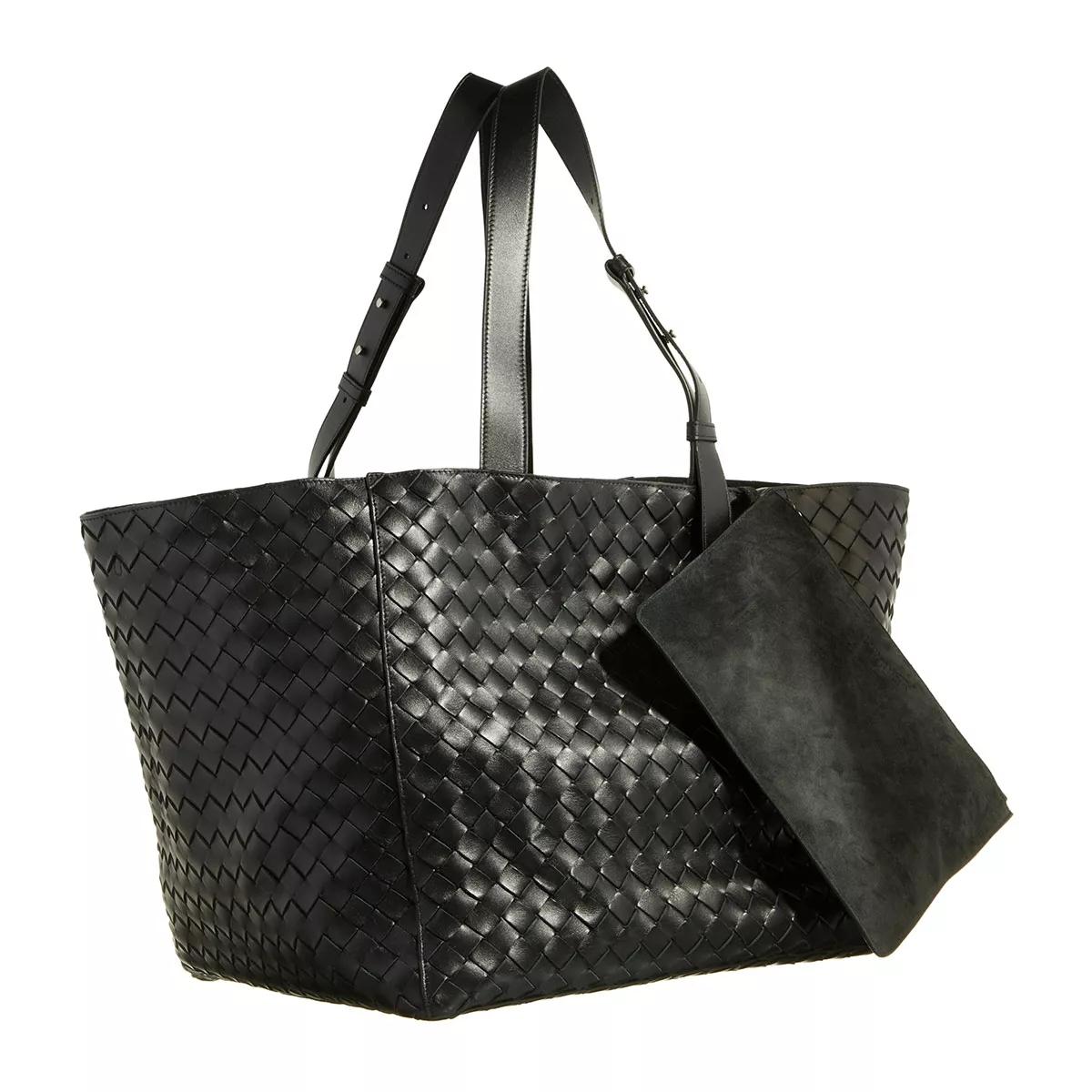 Bottega Veneta Shoppers Intrecciato Cube Tote Bag in zwart
