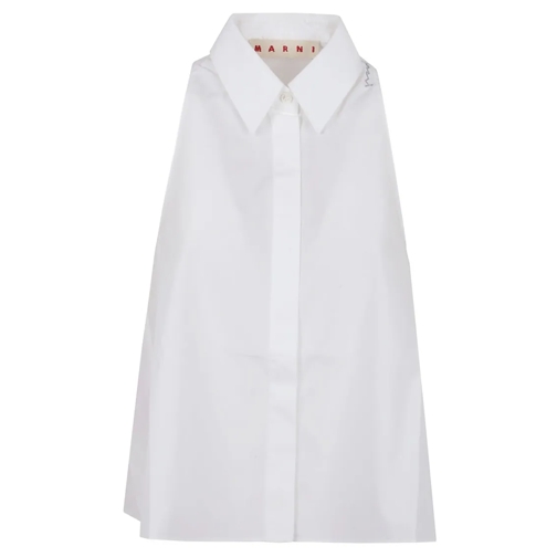 Marni Chemises Sleeveless Organic Cotton Poplin Shirt White
