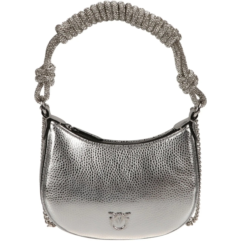 Pinko Tote Half Moon Baby Bag Metallic silber