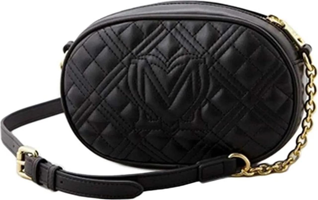 Moschino Totes & shoppers Quilted Logo Plaque Crossbody Bag in zwart