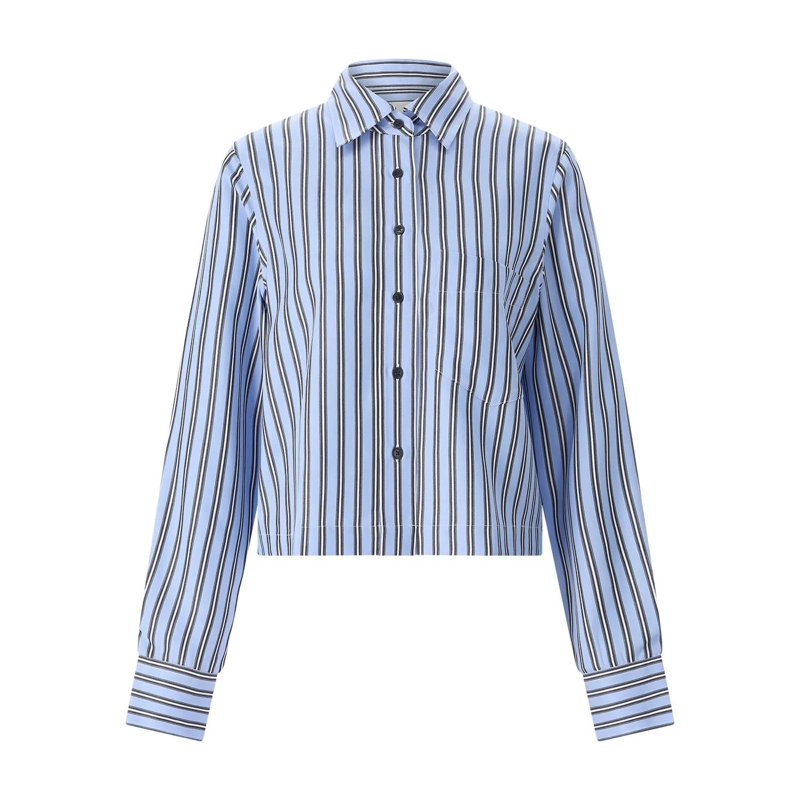 Closed Bluse Gestreifte Hemdbluse blau