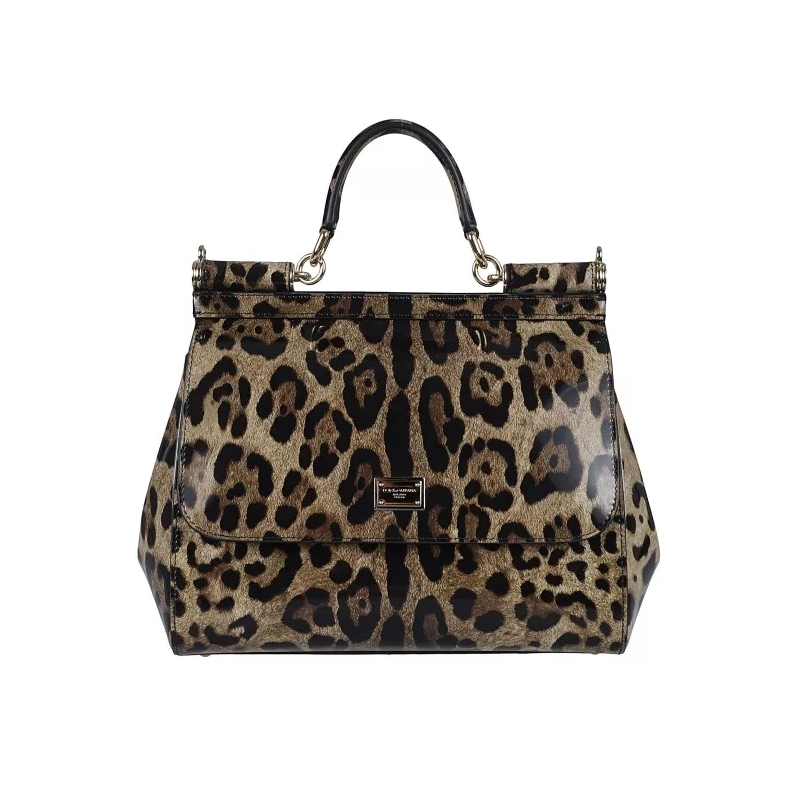Dolce&Gabbana Satchel Medium Sicily Leopard-Print Shoulder Bag Brown(Image 10)