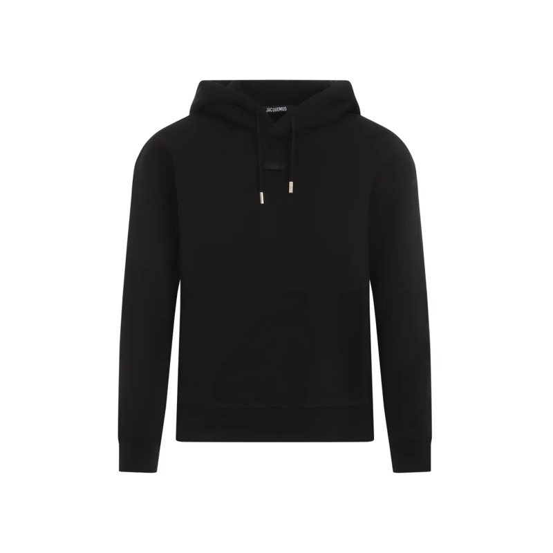 Jacquemus  Gros Grain Black Hoodie With Drawstring Black
