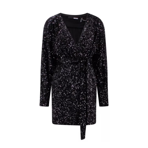 Rotate All-Over Sequins Dress Black Robes